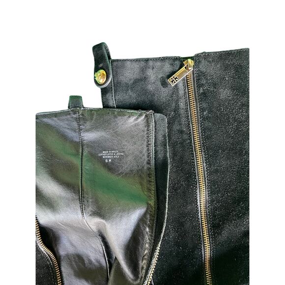 Tory Burch Black Duede Knee High Wedge Boot - Picture 9 of 10